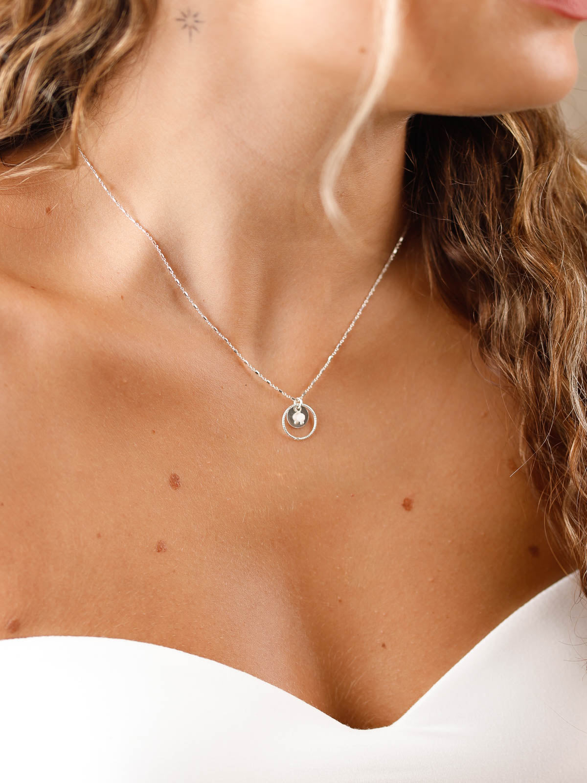 collier en argent pour femme et pierre de lune 