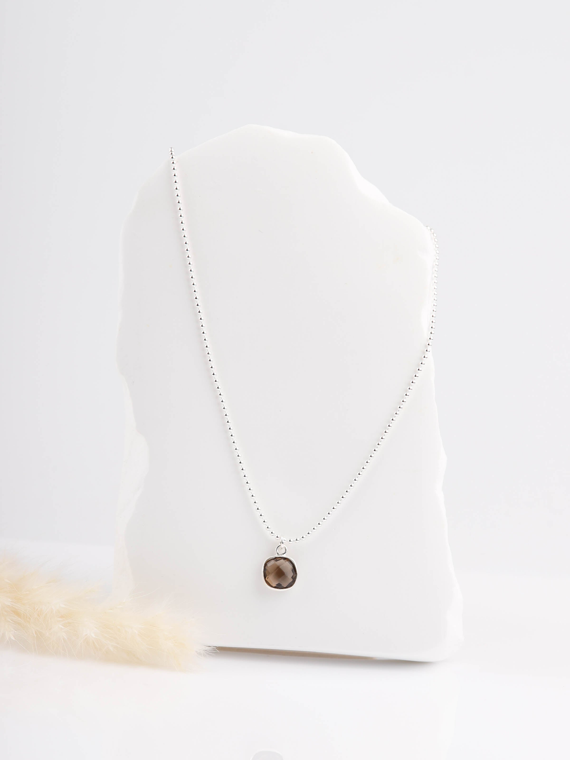 collier en argent 925 et pierre naturelle pour femme 