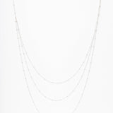 collier en argent 925 triple chaîne pour femme 