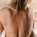 collier de dos en acier inoxydable et nacre pour femme 