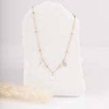 collier en acier inoxydable et nacre pour femme 