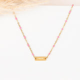 collier en acier inoxydable et résine pour femme 