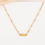 collier en acier inoxydable et résine pour femme 
