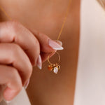 collier en acier inoxydable et nacre pour femme 