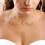 collier en acier inoxydable et perle d'eau douce pour femme 