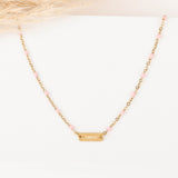 collier en acier inoxydable et résine pour femme 