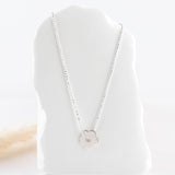 collier en agent avec fleur pour femme 
