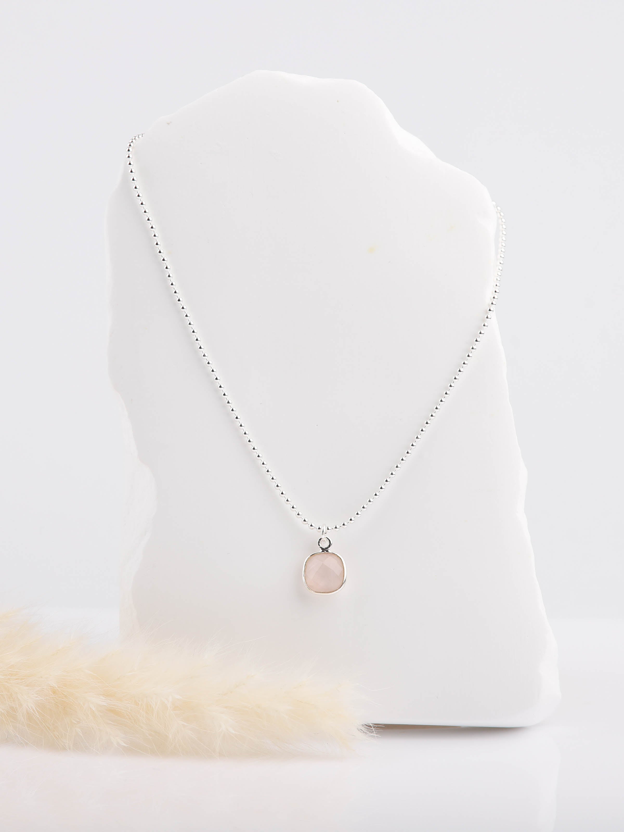 collier en argent 925 et pierre naturelle pour femme 