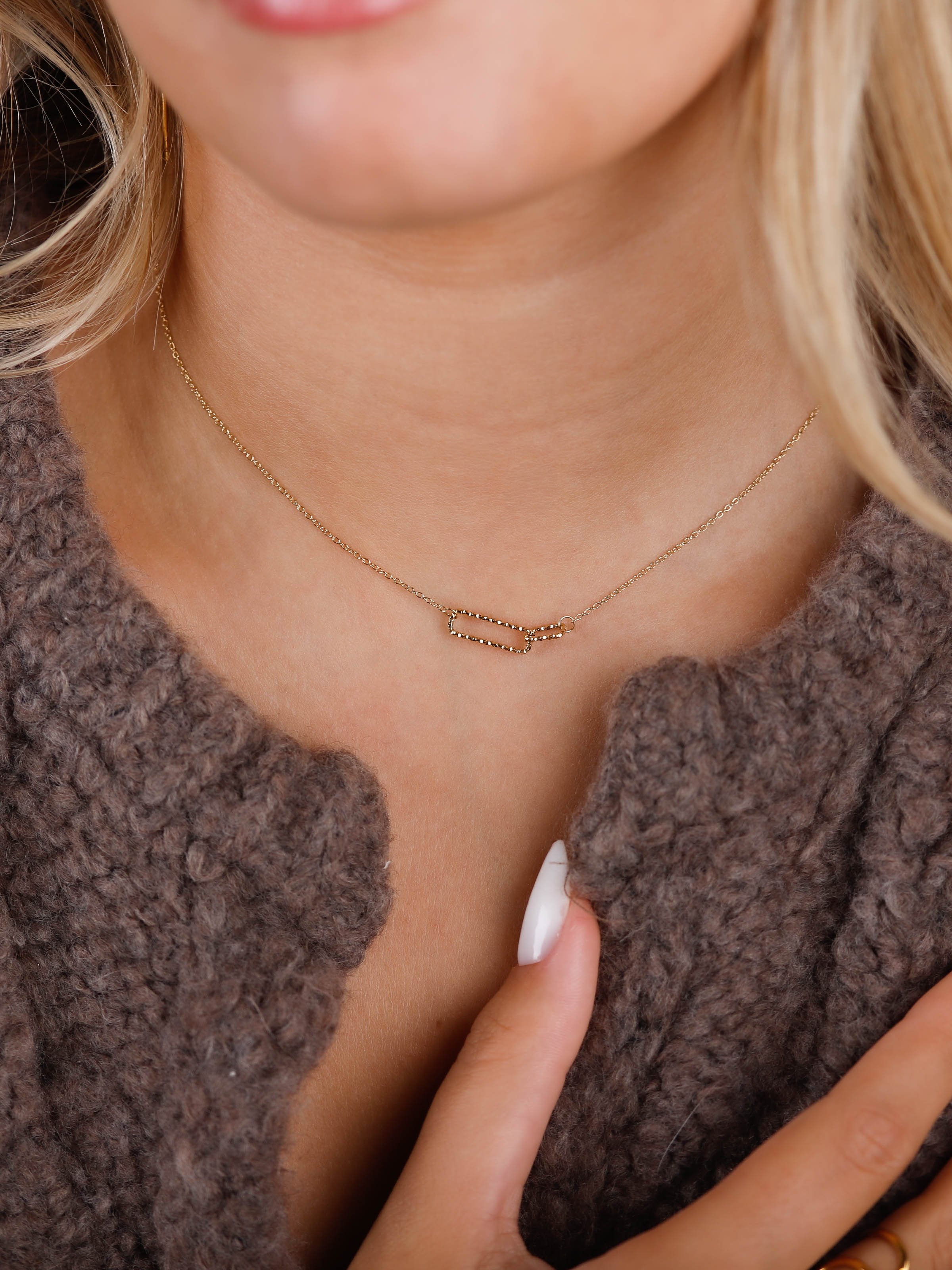 collier en acier inoxydable pour femme 