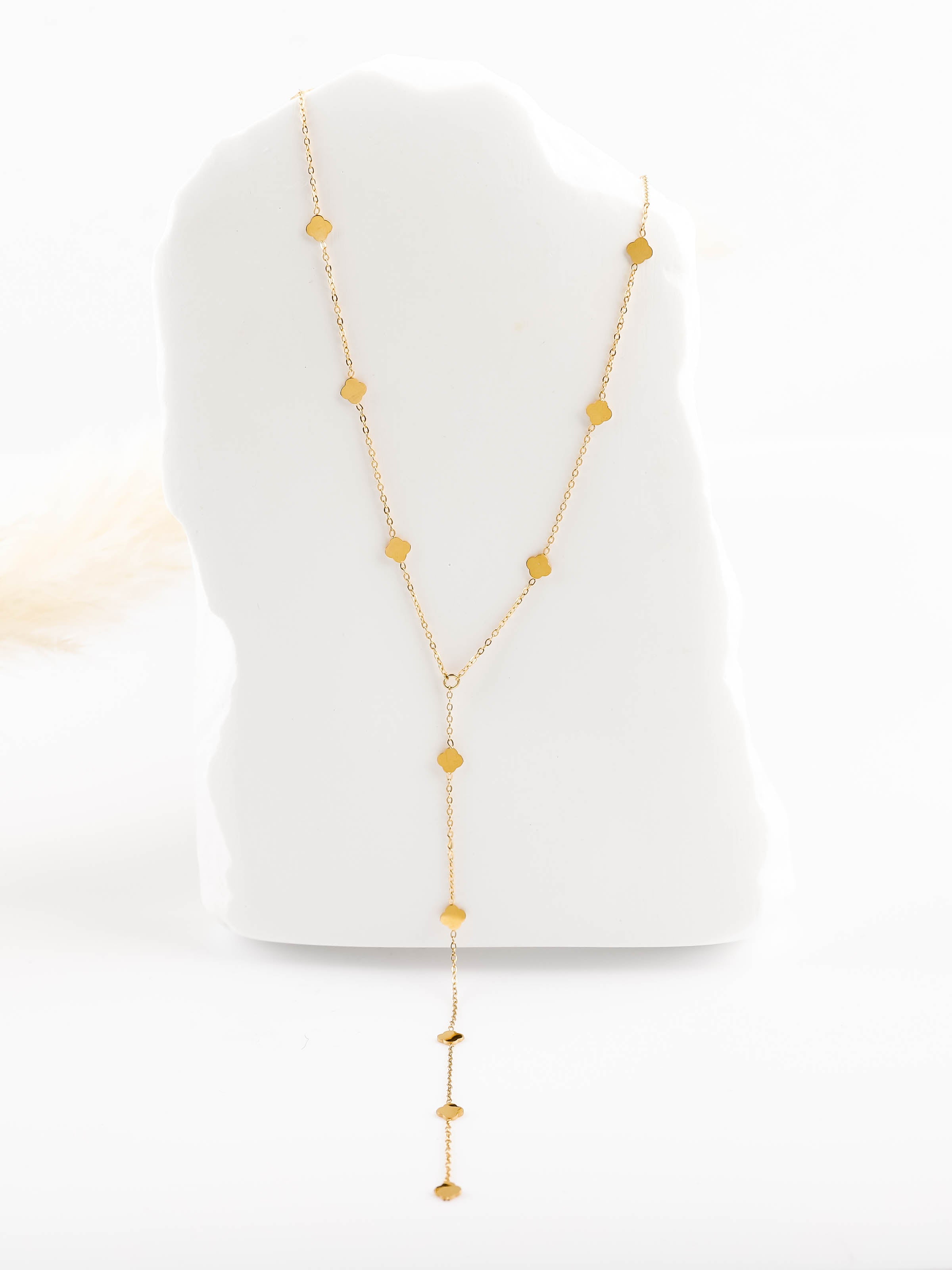 collier sautoir en acier inoxydable pour femme