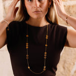 collier sautoir en acier inoxydable pour femme 