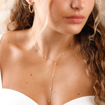 collier sautoir en acier inoxydable et perle pour femme 