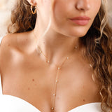 collier sautoir en acier inoxydable et perle pour femme 