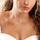 collier sautoir en acier inoxydable et perle pour femme 