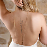 collier sautoir de dos en acier inoxydable pour femme 
