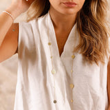 collier sautoir disque en acier inoxydable pour femme 