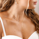 collier sautoir en acier inoxydable et perle 