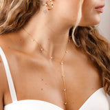 collier sautoir en acier inoxydable et perle 