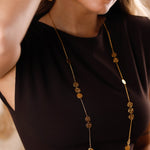 collier sautoir en acier inoxydable pour femme 