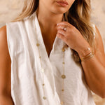 collier sautoir disque en acier inoxydable pour femme 