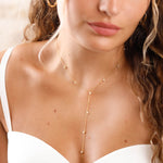 collier sautoir en acier inoxydable et perle pour femme 