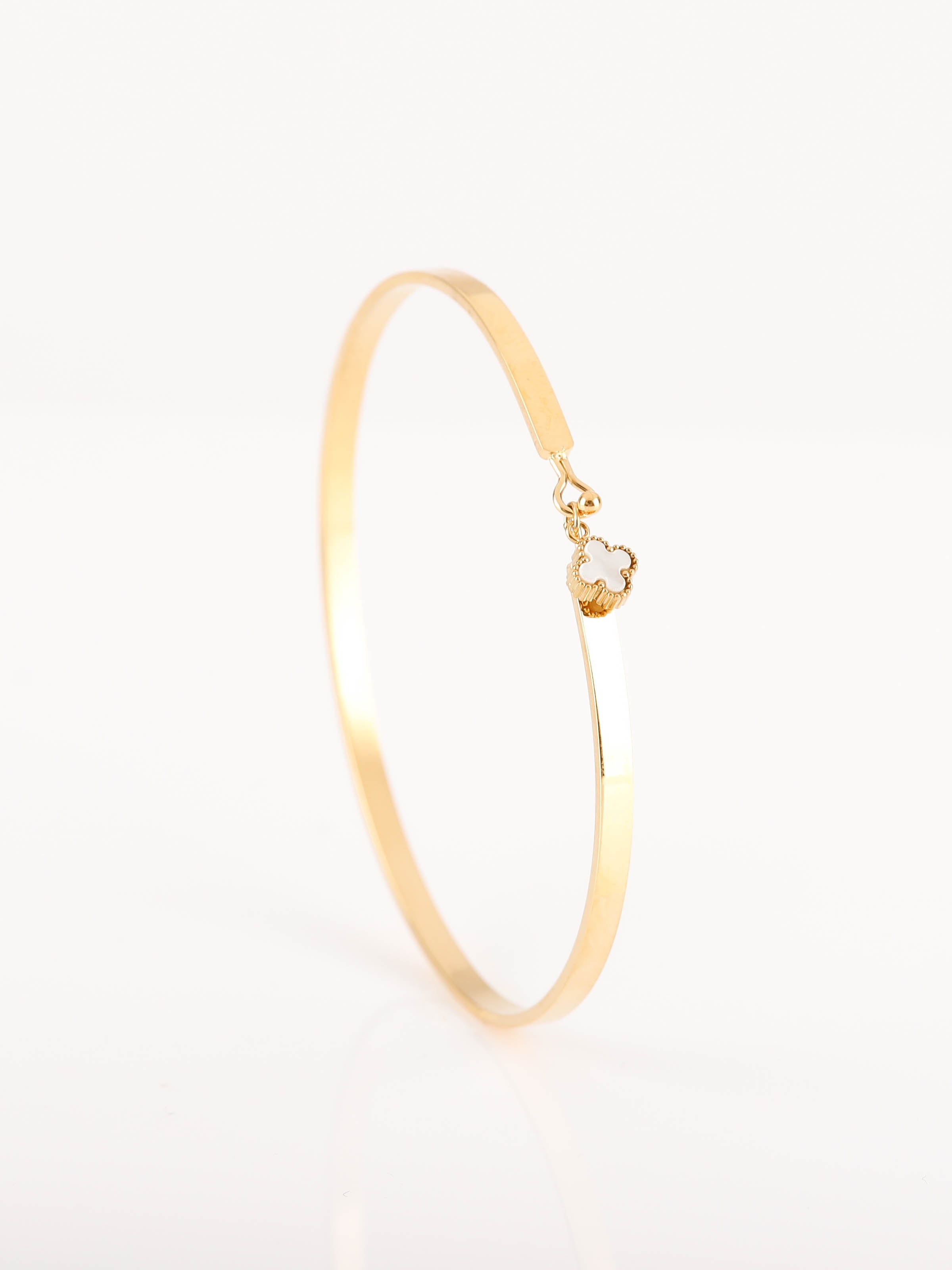 bracelet en acier inoxydable et nacre pour femme 