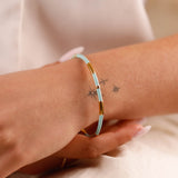 bracelet jonc réglable en acier inoxydable pour femme