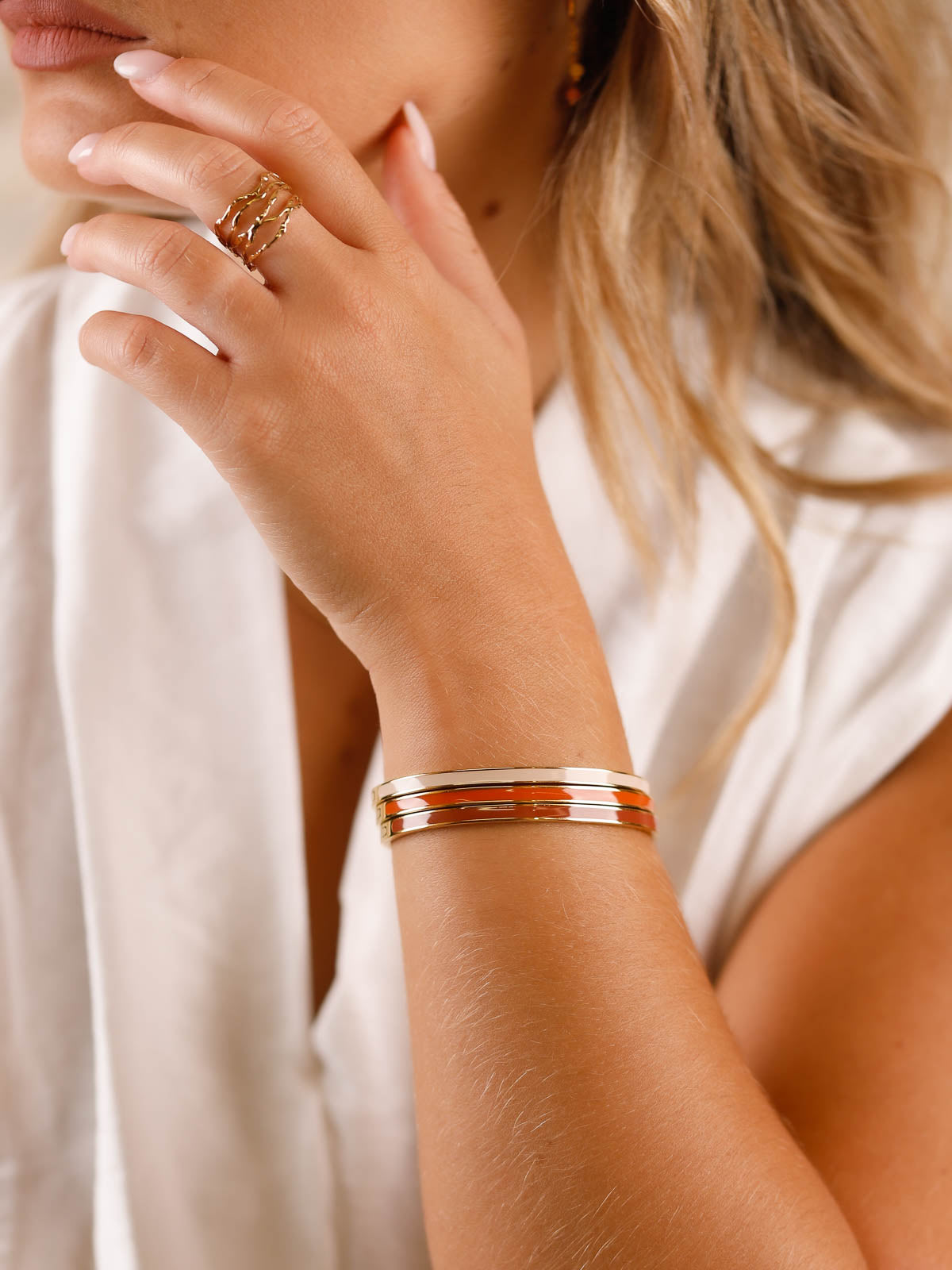 jonc coloré en acier inoxydable pour femme 