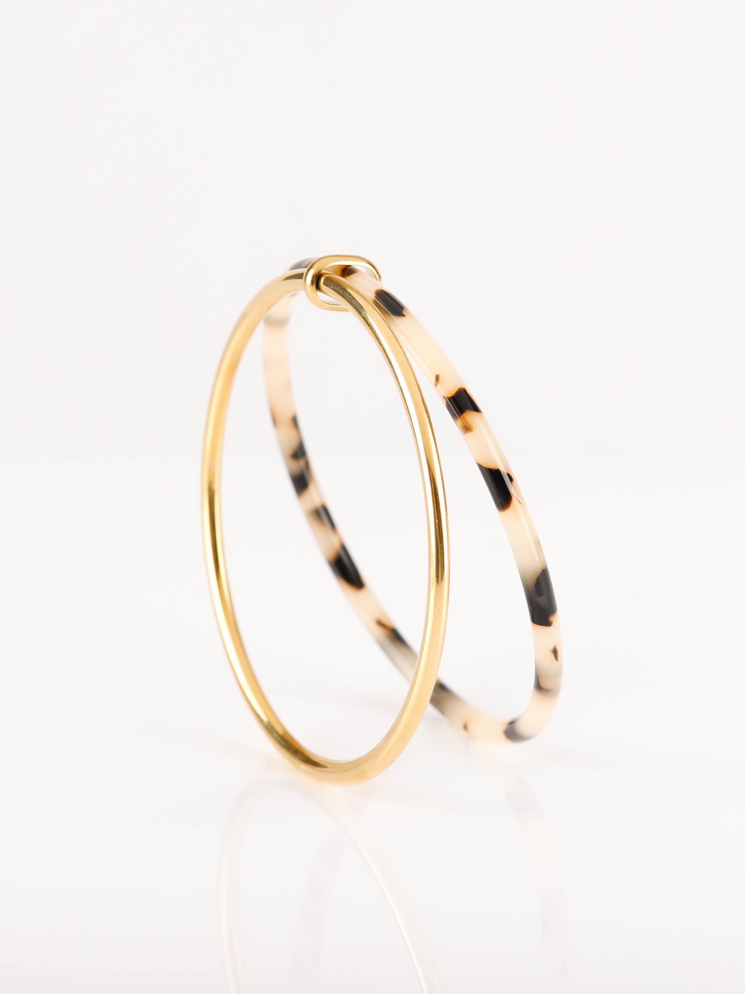 bracelet jonc en acier inoxydable et résine pour femme 