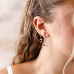 Mono boucles en acier inoxydable et perles pour femme 