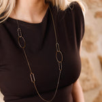 collier sautoir en acier inoxydable avec maillons pour femme 